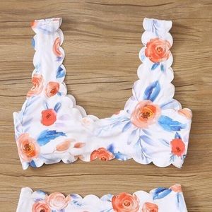 Scalloped floral bikini